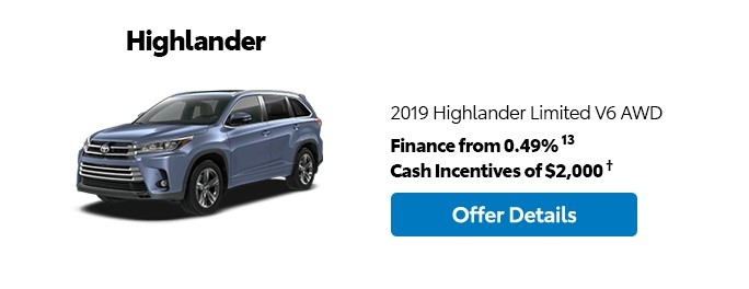 St-Hubert Toyota Promotion 2019 Highlander Limited V6 AWD March 2020