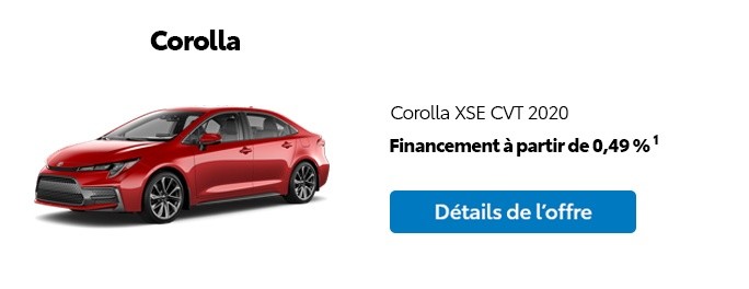 St-Hubert Toyota Promotion Mars 2020 Corolla XSE CVT 2020