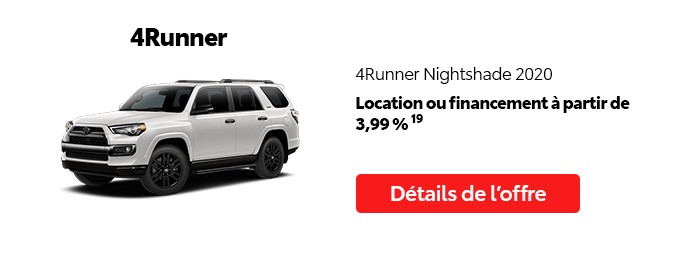 St-Hubert Toyota Promotion Juillet 2020 4Runner Nightshade 2020