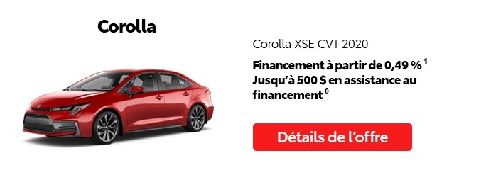 St-Hubert Toyota Promotion Juillet 2020 Corolla XSE CVT 2020