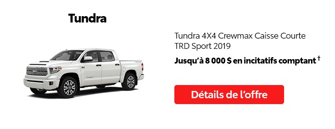 St-Hubert Toyota Promotion Juillet 2020 Tundra 4x4 Crewmax SB TRD Sport 2019